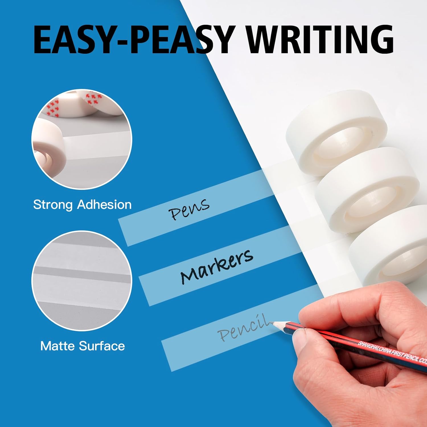 FeFu 48 Rolls Invisible Tape Refills 3/4 Inch X 1000 in, Translucent Tape for Dispenser Refill 1 Inch Core Easy Tear