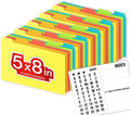 Chell 5x8 Plastic Index Card Dividers, Heavyweight Poly Index Card Guides A-Z for Flash Cards and Recipe Cards, with Alphabetical/Blank Stickers, Pack of 25