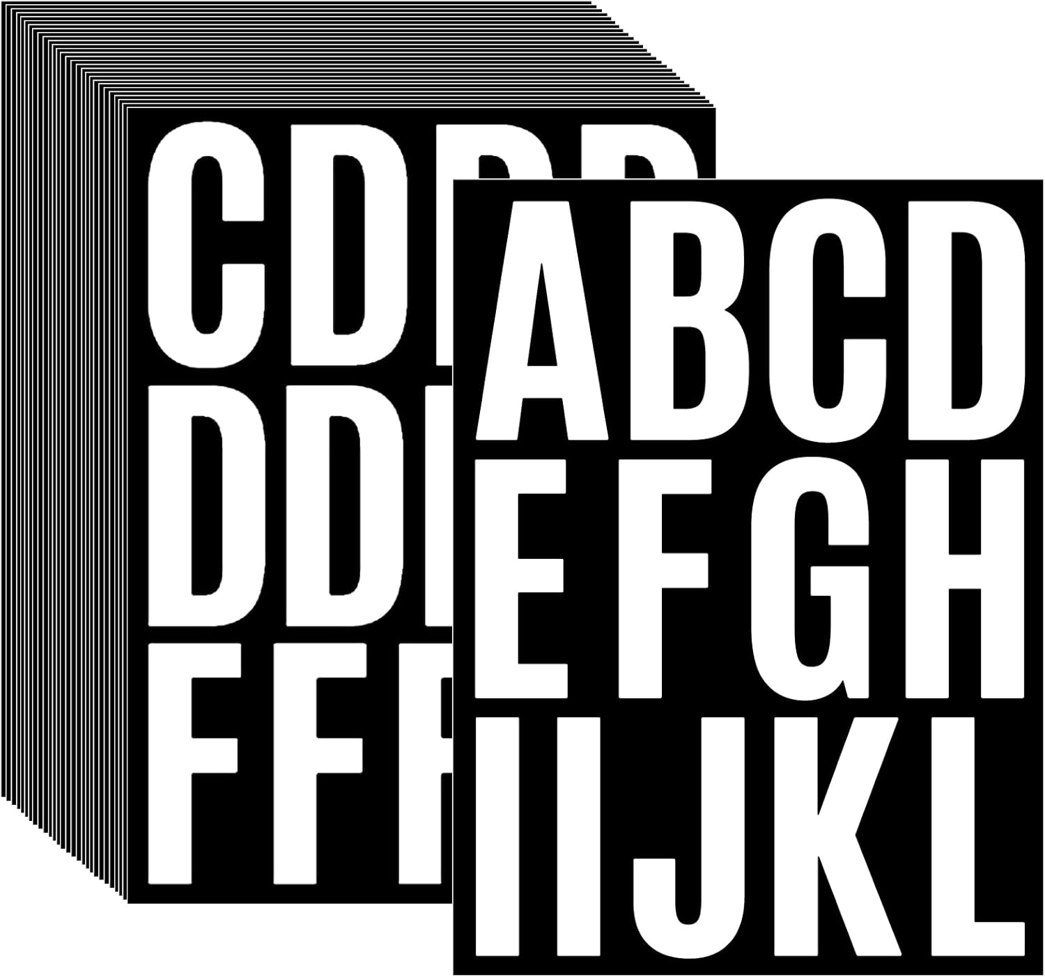 24 Sheets 2 Inch Self Adhesive Letters Stick on Vinyl Letters Capital Letter Stickers Alphabet Sticker Letter Number for Outdoor Sign Poster Mailboxes Crafts(White)
