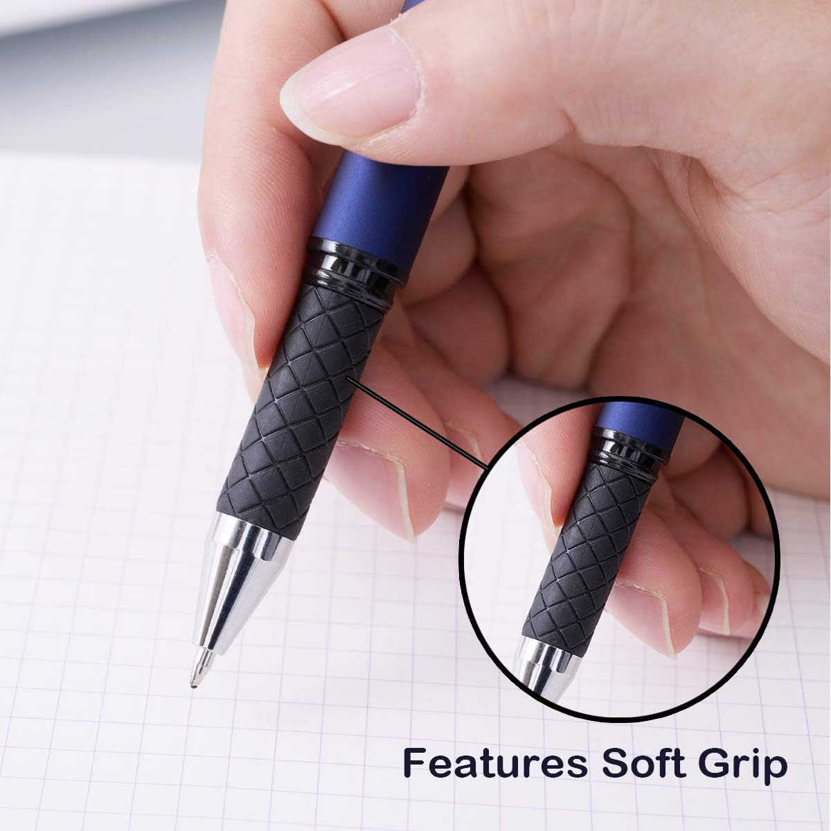 MiSiBao 0.7mm Black Ink Gel Ink Rollerball Pens 2 in 1 Medium Point Pens with Stylus Work Pen Smooth Writing for Office Black gel pen (Burgundy-18pack)