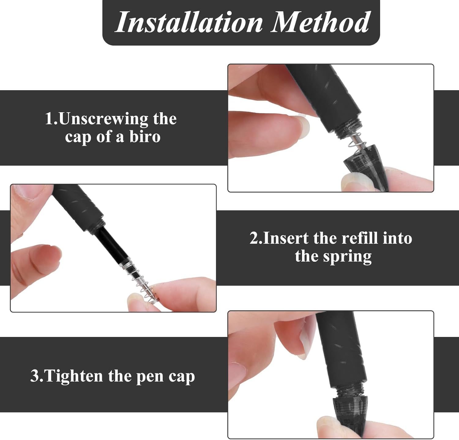 0.7 mm Erasable Gel Ink Pen Refills Compatible with Frixion Friction, Smooth Writing Multicolor Retractable Fine Point Pen Refill for School Office Home Art (Black, 16)