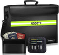 6500°F Large Fireproof Document Organizer with Lock,10 Layers Heat Insulated＆Waterproof Zipper,Removable Folder Layers/Wallet,Portable Home Travel Safe Storage for Files(16.5x12.4x5.5 inches)