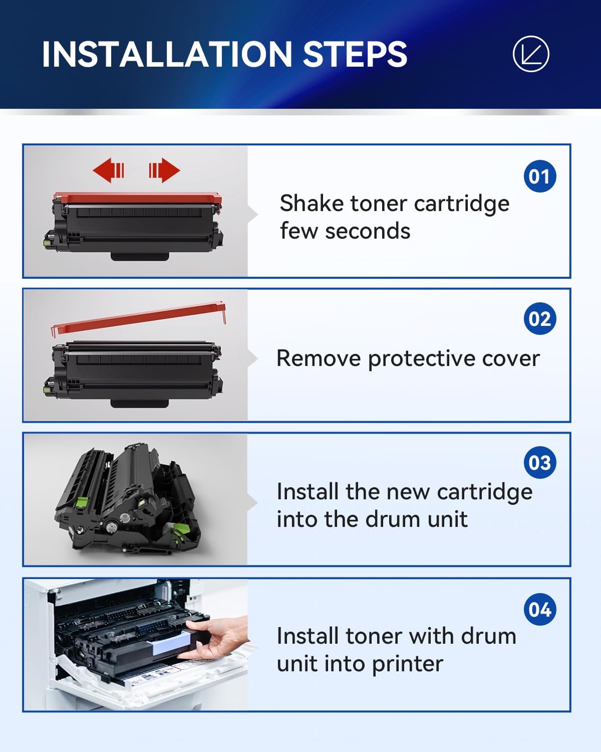 LLAOLLAO TN830XL Toner Cartridges Replacement for Brother TN830XL TN-830XL Toner TN830 XL Work for HL-L2405W HL-L2460DW HL-L2400D HL-L2480DW MFC-L2820DW Printer High Yield (4 Black)