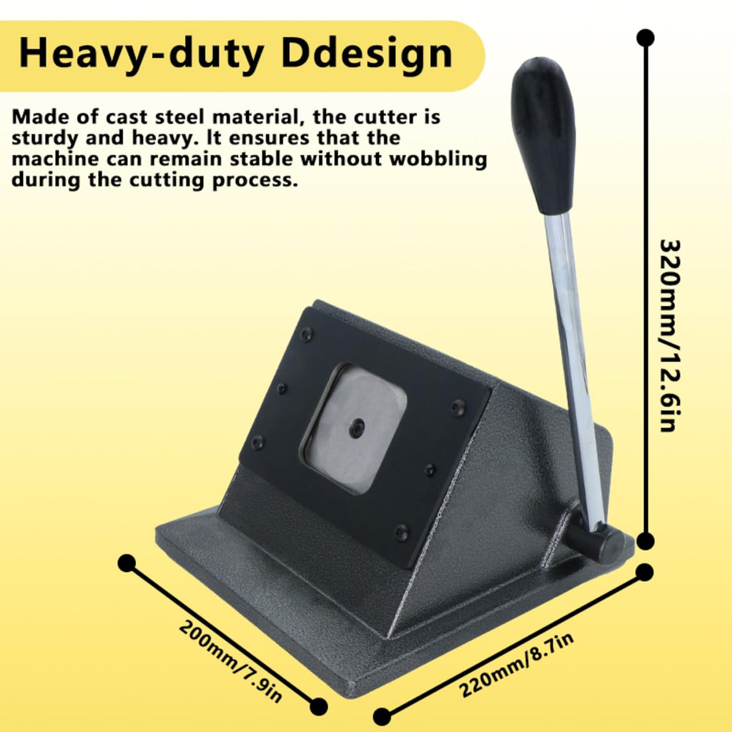 Pin Button Paper Cutter,Manual Square Paper Cutter Tool, Graphic Punch Die Cutter,for Button Maker Machine. (61mm Square Cutter, Cut for 50mm)