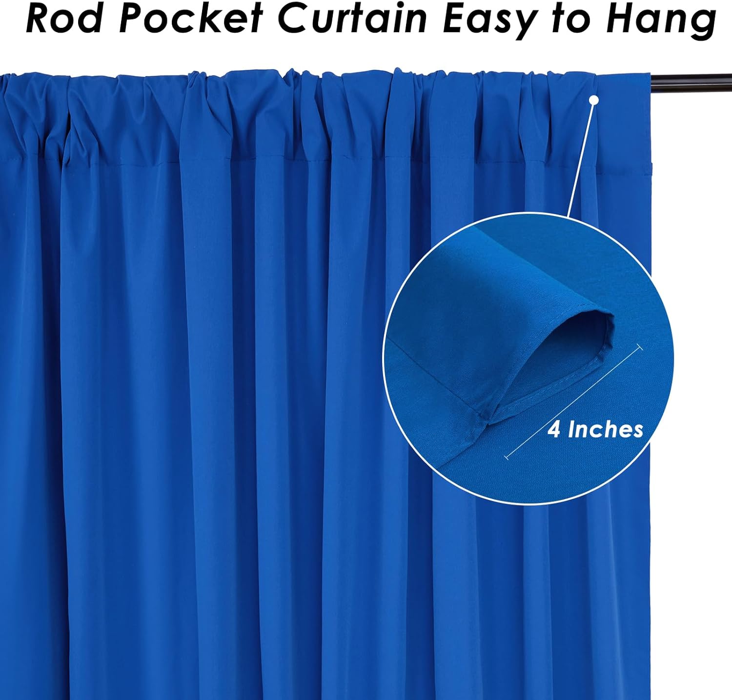 Royal Blue Backdrop Curtains Polyester: 6 Panels 5ft x 10ft Photography Backdrop Drapes - Wedding Party Birthday Decorations