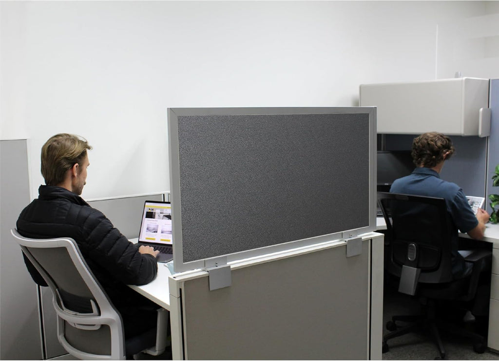 OBEX Acoustical Cubicle Privacy Screen Extender Desk Panel & Office Divider, Add Separation & Block Noise, 12" x 48", Graphite