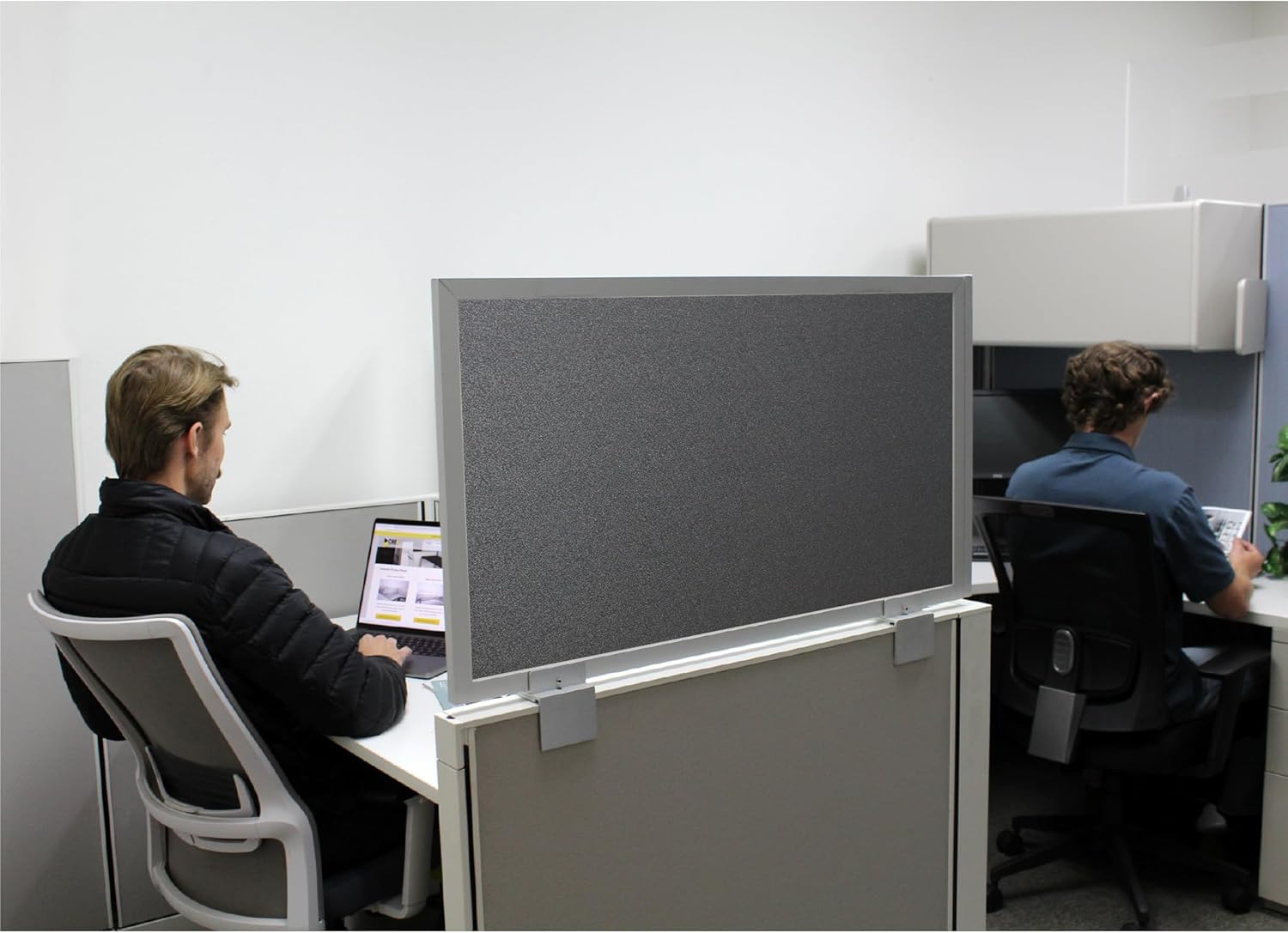 OBEX Acoustical Cubicle Privacy Screen Extender Desk Panel & Office Divider, Add Separation & Block Noise, 18" x 36", Graphite