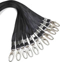 10 Pcs Lanyards Black Lanyard for Id Badges Nylon Lanyard Bulk Clip Swivel Hook for Office Id Badges Key Chains (Black)