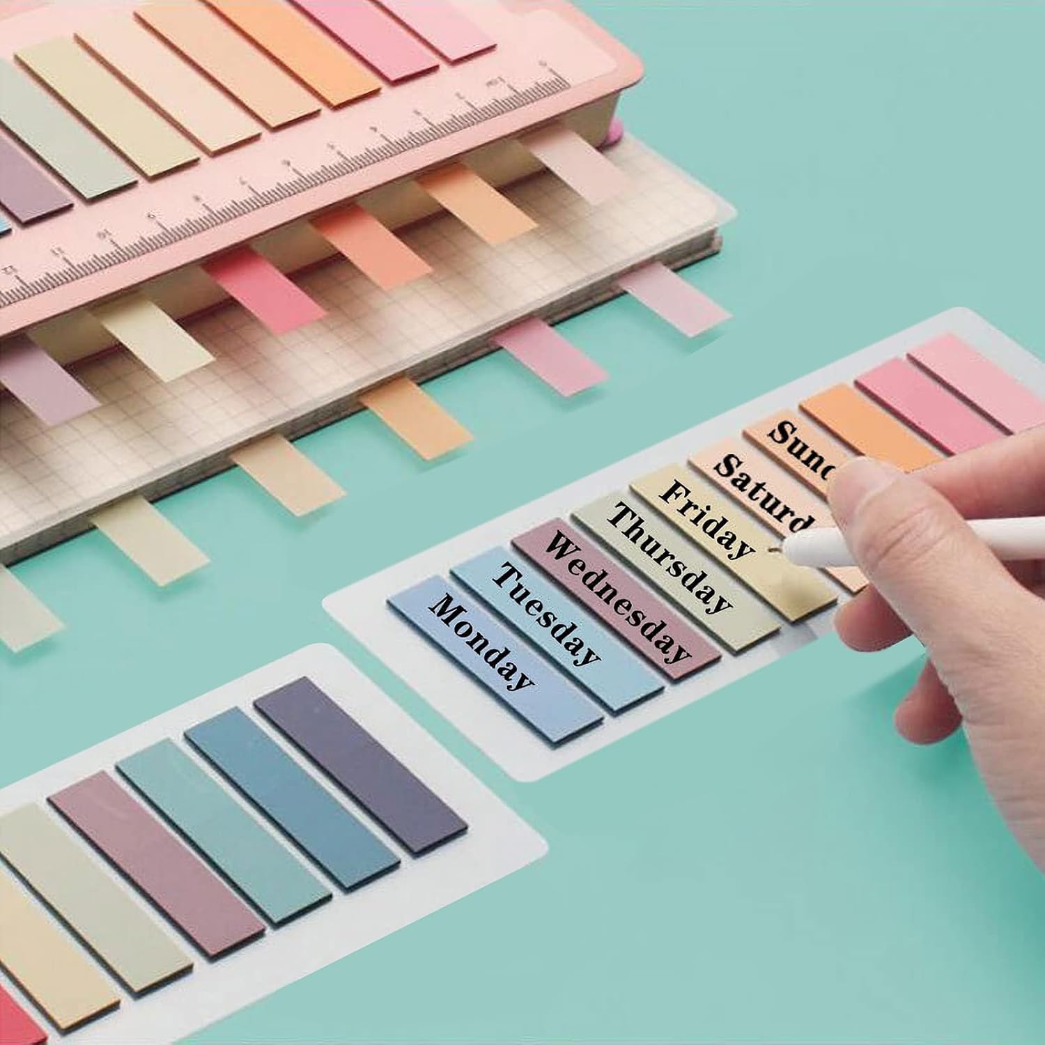 ELII 6000pcs Books Tabs for Annotating Page Tabs Morandi Sticky Index Tabs,Transparent Sticky Notes Tabs Label Stickers Index Tabs for Reading Notes, Classify File
