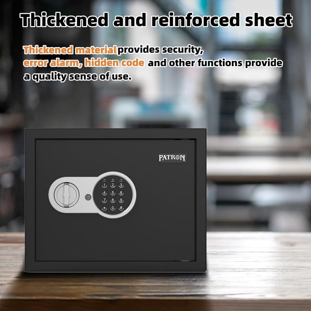 [ 1.2 Cu.ft. ]PATRON Fireproof Safe for Home,Digital Security Home Cabinet Safes for Money Cash Documents,Safe Box with Electronic Keypad,Removable Shelf for Office Business 1.2 Cu.ft.