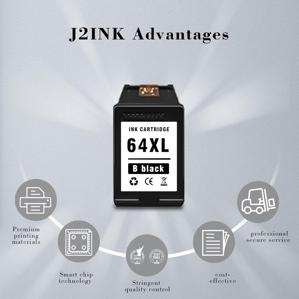Printer Ink 64XL 64 Black 7800 Tango Ink Cartridge for HP Ink 64 XL 64XL Black Ink Cartridge for HP Printers for Envy Photo 6220 6230 6252 7120 7155 7855 7858 | Tango Tango X Tango Terra | N9J92AN