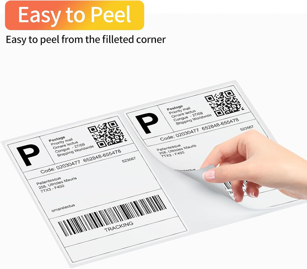 Coopaty Half Sheet Shipping Labels 8.5" x 5.5" Sticker Labels for Laser & Ink Jet Printers, 2 Per Page Self Adhesive Mailing Labels for Packages (100 Sheets, 200 Labels)