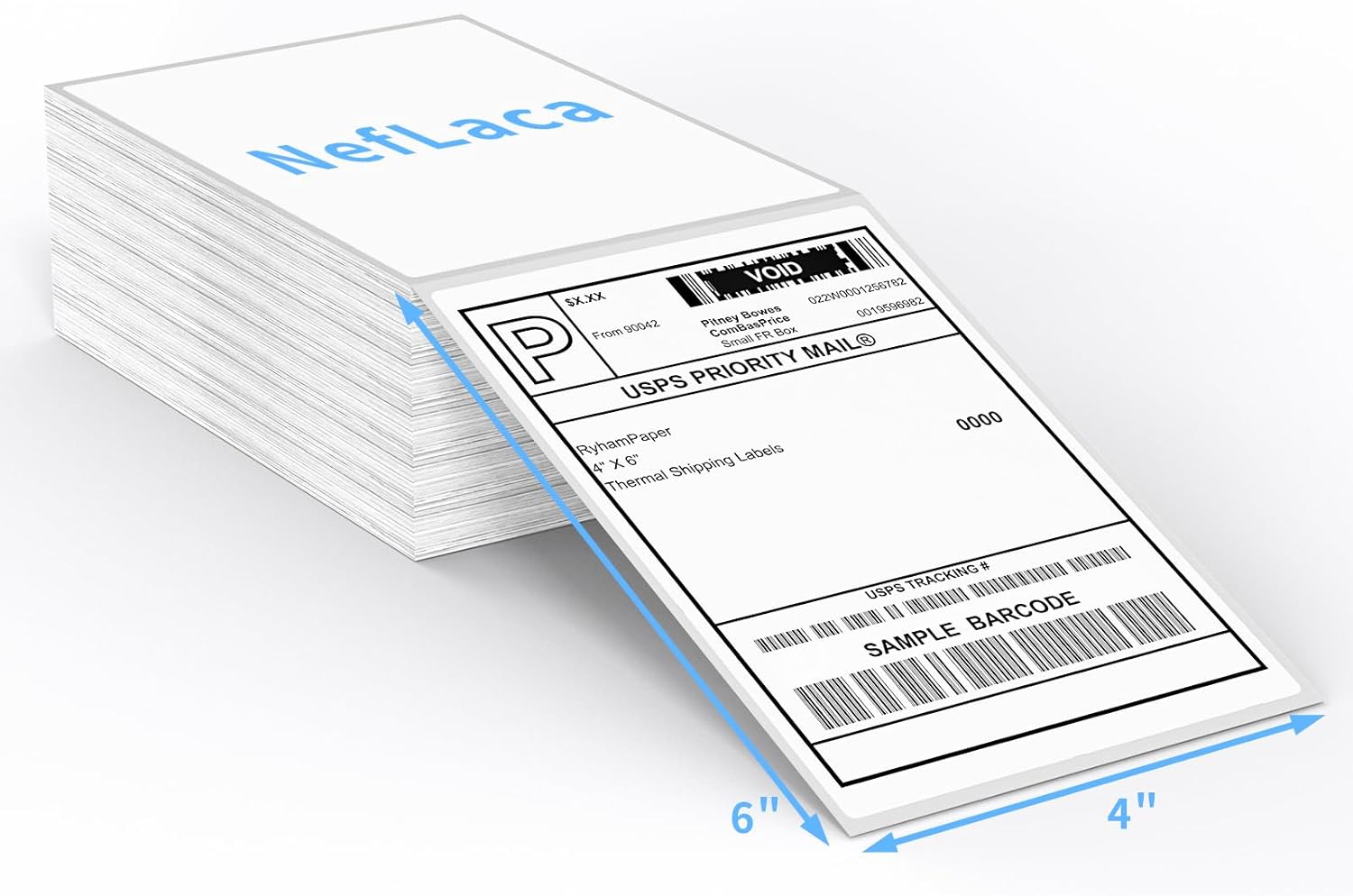 Direct Thermal Label-Shipping Label 4x6-NefLaca Thermal Printer Sticker 4"x6",Compatible with Rollo,Nelko,Zebra. MUNBYN Printer(Pack of 500 Labels)