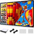 Taotique Projector Screen 120 inch, Movie Projector Screen 16:9 Foldable and Portable Anti-Crease Indoor Outdoor Projection Double Sided Video Projector Screen for Home, Party, Office, Classroom