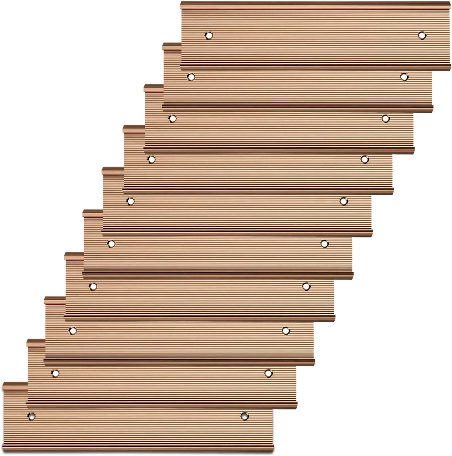 10 Pack Aluminum Name Plate Holders for Door or Wall, 2” x 8” Office Wall Mount Name Plate Holder with Textured Design and Double Sided Tape, for Office, Business, Meeting Room (Rose Gold)