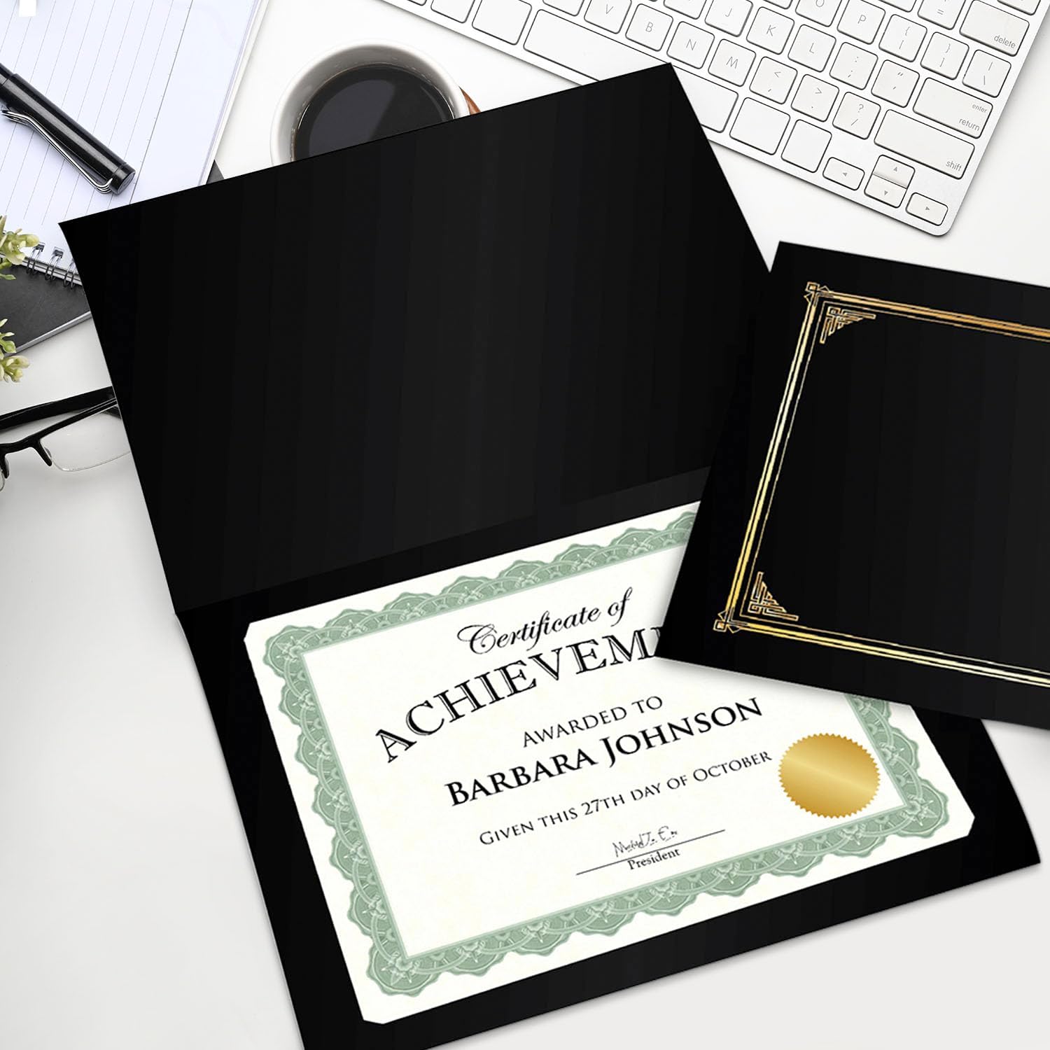 Geographics® 30% Recycled Blank Parchment Certificates, 8 1/2" x 11", Optima Green, Pack of 200