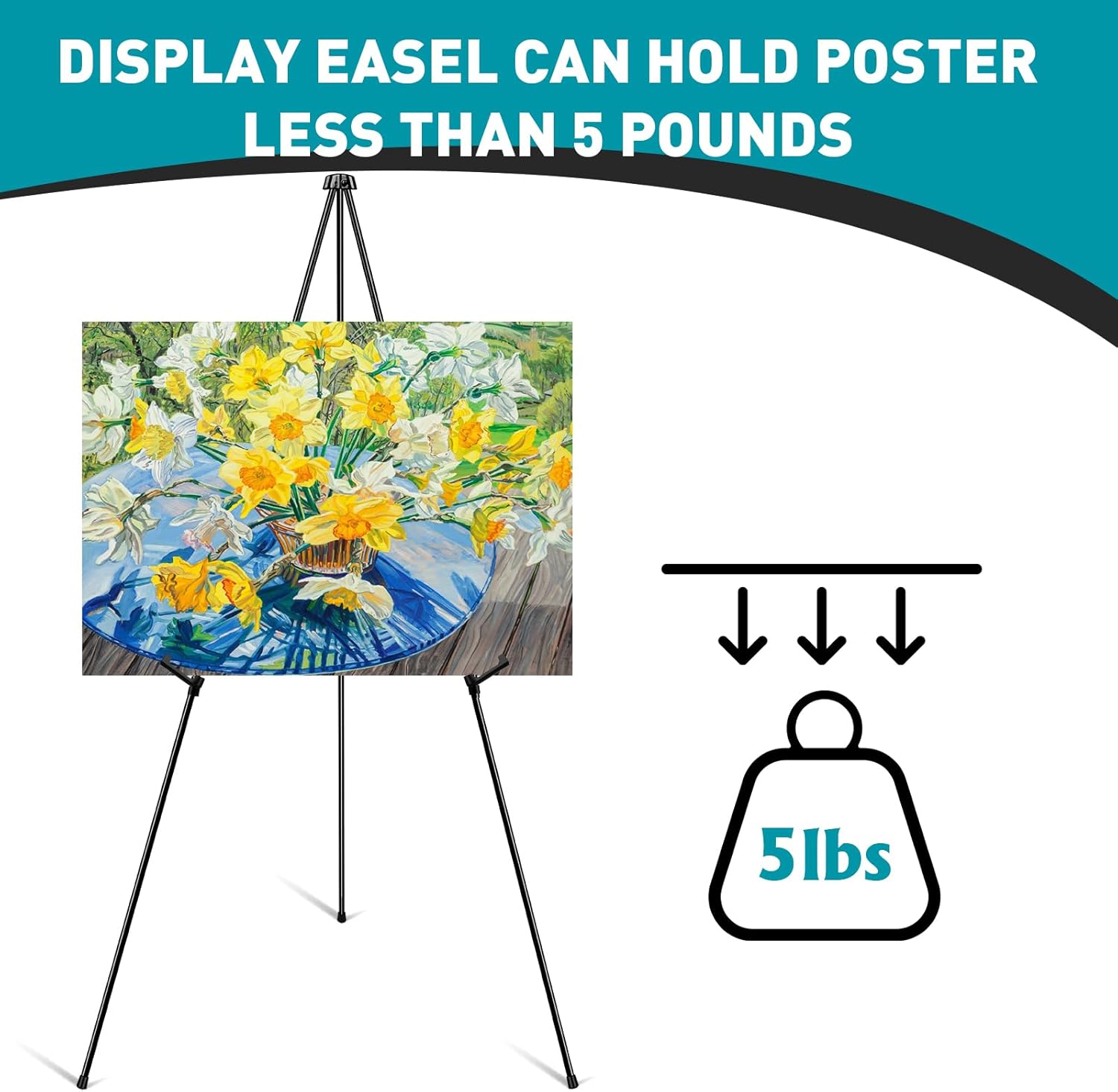 ESRICH 8 Pack Easel Stand for Sign, 63" Easels for Display, Lightweight Metal Easels for Signs Wedding Logos,Arts, Painting,Adjustable Easel Stand with Storage Bag