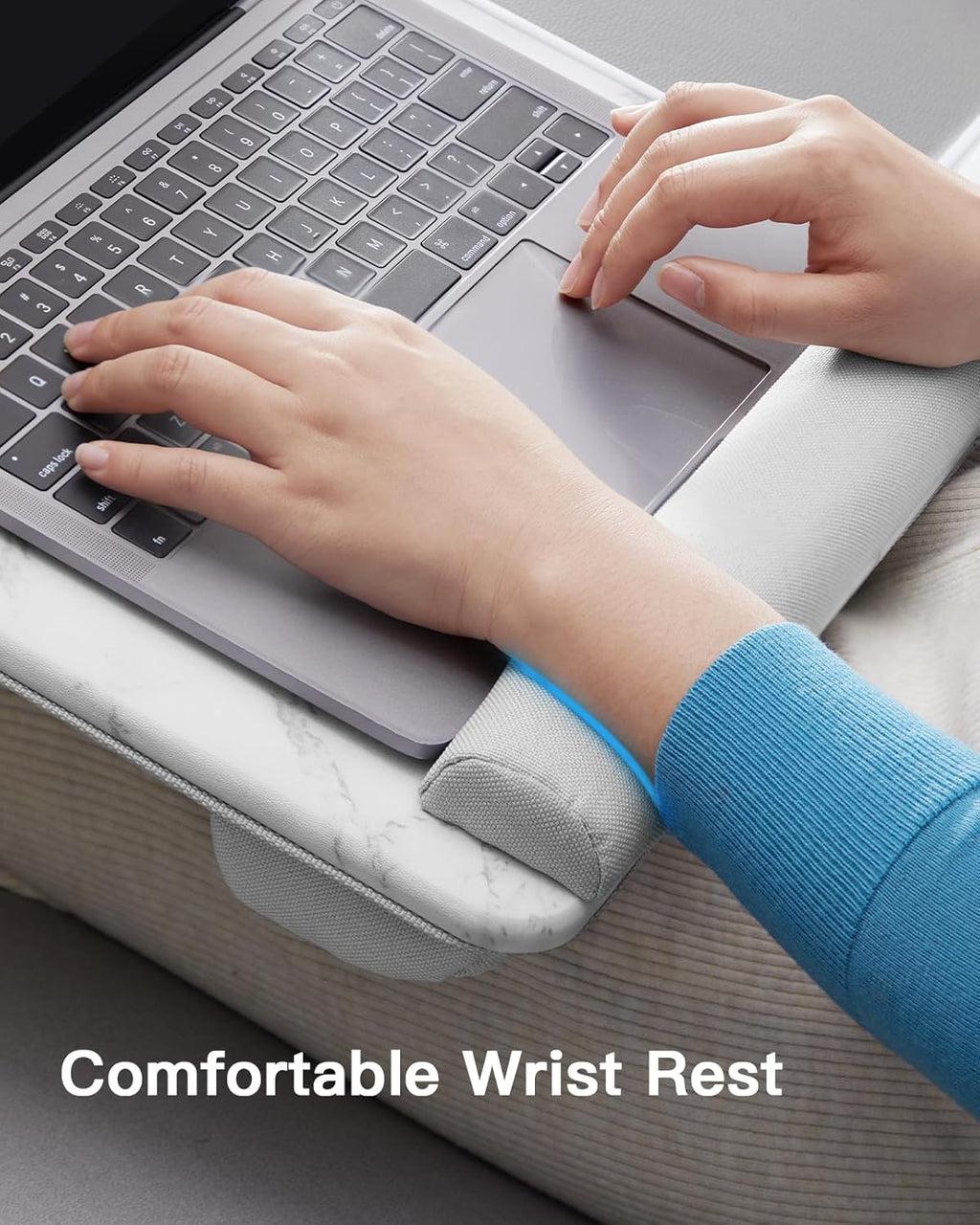 HUANUO Lap Desk - Fits up to 17 inches Laptop Desk, Built in Mouse Pad & Wrist Pad for Notebook, Laptop, Tablet, Laptop Stand with Tablet, Pen & Phone Holder, Marbling