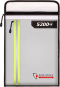 ROLOWAY Fireproof Document Bag (15.5 x 11.5 inch) with 2 Pockets and 5200℉ Aluminum Foil Layer, Fireproof Bag for Document Safe (Silver)