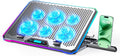Aluminum Alloy RGB Gaming Laptop Cooler with 6 Fans and LCD Screen - 10 RGB Modes Memory Function, 4 USB Ports 3.0 and 2.0 Hub, 9 Height Adjustable for 10 to 21 Inch Laptops on Desk or Lap