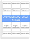 1" x2-5/8 Shipping Address Labels, Blank Mailing Labels, 30-UP White Self-Adhesive Name Tag Stickers for Inkjet and Laser Printer [50 Sheet 1500 Labels]