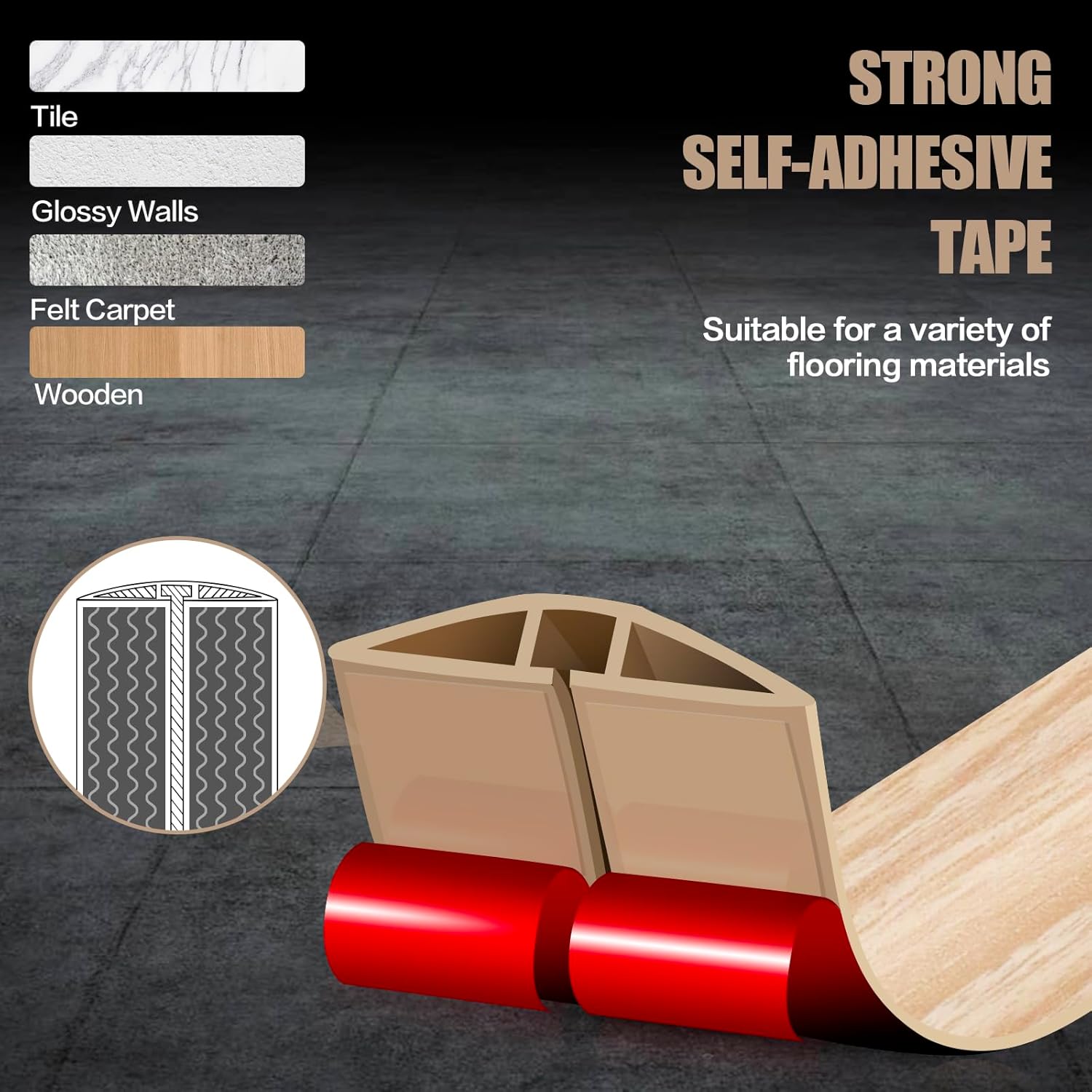 Floor Cord Cover Self Adhesive Cord Hider,10FT Cable Management, Extension Strip Protector for Wires, Prevent Cable Trips for Offices, Gyms, Exhibitions Cavity:0.39"(W) x0.27(H) WoodLightyellow