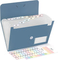 SKYDUE Expanding File Folder, Accordion File Organizer with 13 Pockets for A4/Letter Sized Paper, Accordion Folder with Labels - Document Receipt Organizer for Office, School, Home