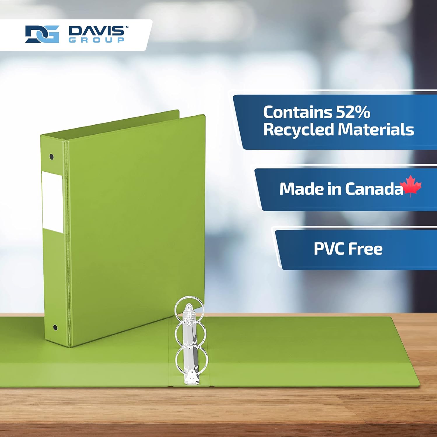 Premium Economy 6-Pack 3-Ring Binders for School or Office, Round-Ring Binders, 1.5 Inch, Lime Green