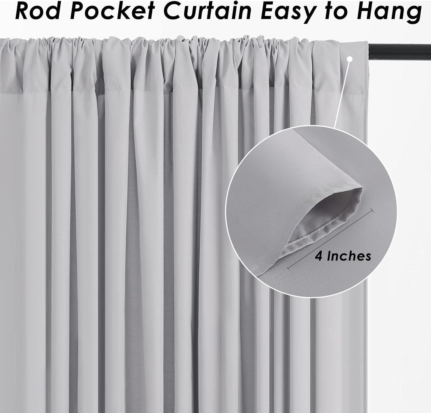 Wedding Backdrop Curtains 2 Panel 5ft x 10ft Grey Polyester Backdrop Drapes for Birthday Party Decoration Ceremony Prom Stage Backdrop Curtain