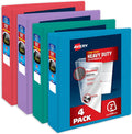 Avery Heavy-Duty View 3 Ring Binders, 2 Inch One Touch Slant Rings, 530-Sheet Capacity, Assorted Bright Colors, 4-Pack (79636) – for School, Office, Teachers, Classrooms & Home Organization