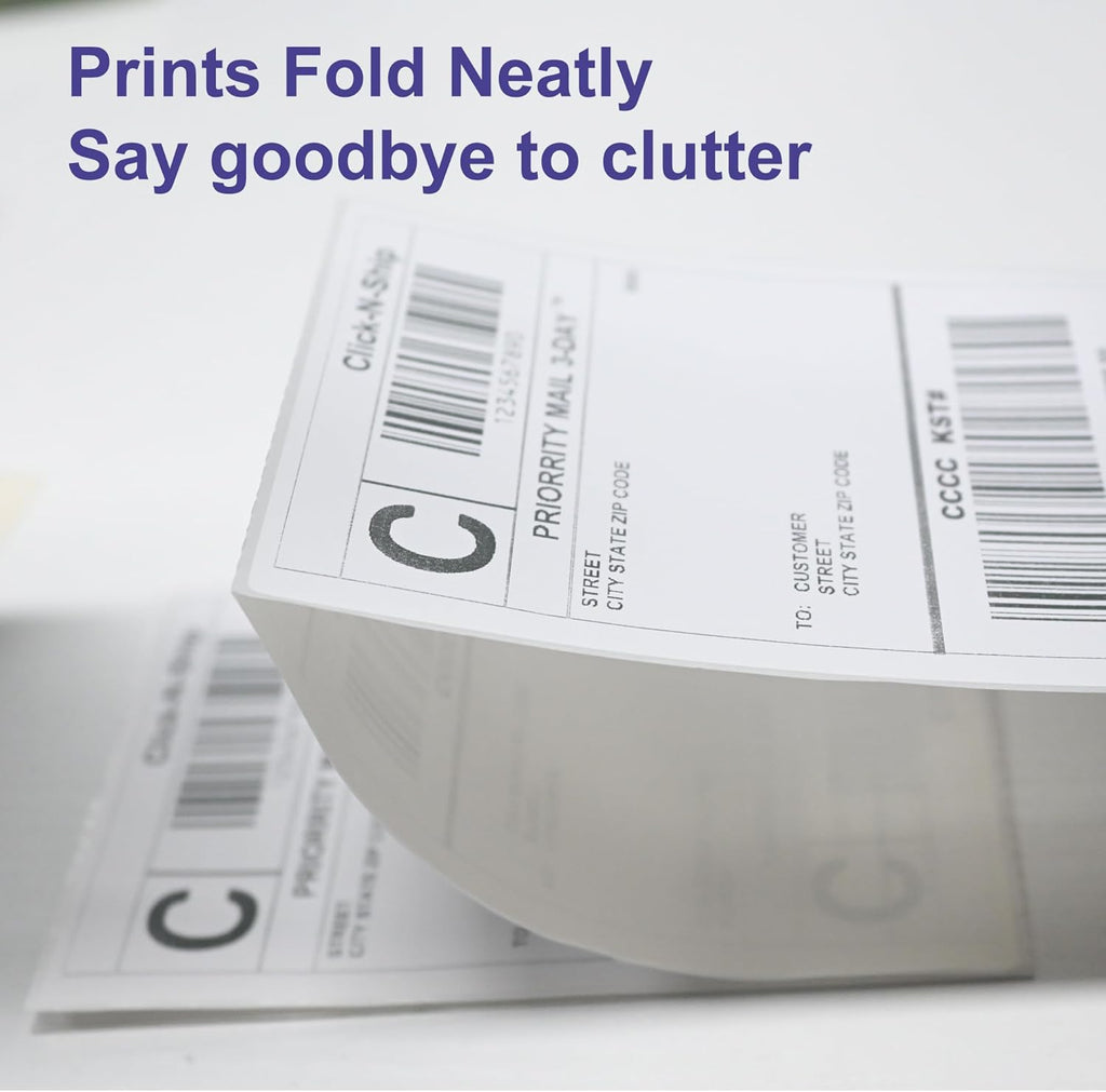 DGBDPACK Fanfold Direct Thermal Shipping Labels 4''x6'' 2400 Labels/8 Stacks (300 Pcs per Stack), Compatible with Zebra Rollo Beeprt Printer Ultra Adhesive