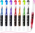 EYEYE Disposable Fountain Pens, 8 Pack Multicolor Fine Point Fountain Pens for Writing, Stainless Steel Nib, Smooth Writing for Calligraphy, Journaling, Drafting, Sketching, Doodling & Gifts