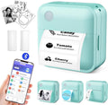 Label Maker Machine with Tape - Thermal Label Printer Bluetooth Label Maker Machine, Mini Printer Sticker Maker for Home, Kitchen, School, Office Organization (Light Blue)