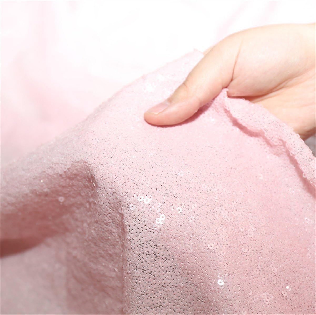 Eternal Beauty Pink Sequin Backdrop, 8x8 Ft Glitter Background Curtains for Shimmer Photography Party Wedding Birthday Back Drop Decor