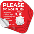 Please Do Not Flush Sign 5 Pack 6"x 6" Please Do Not Flush Anything Except Toilet Paper Sign Self Adhesive Decal