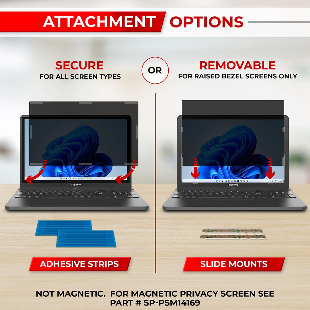 14 Inch 16:9 Laptop Privacy Screen Filter - Privacy Shield and Anti-Glare Protector