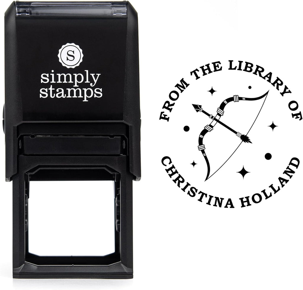 from The Library of Embossers & Stamps for Fantasy Book Readers | Custom Embosser | Custom Stamp | Ex Libris | Elevate Your Fantasy Collection of Stories and Novels (Design 1, Self-Inking Stamp)