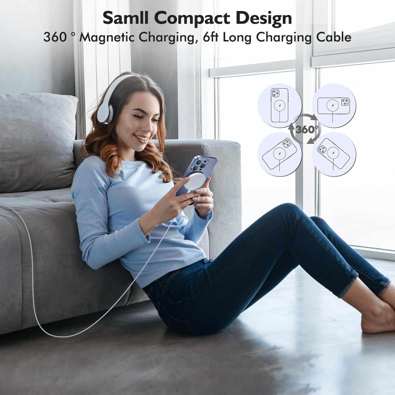 [Apple MFi Certified] iPhone 17 Magnetic Charger,6FT USB C i Phone 17 Wireless Charging Pad & Fast PD USB C Charging Block,Fast iPhone Mag-Safe Charger for iPhone 17/16 Pro/Pro Max/15/14/13/12 Series