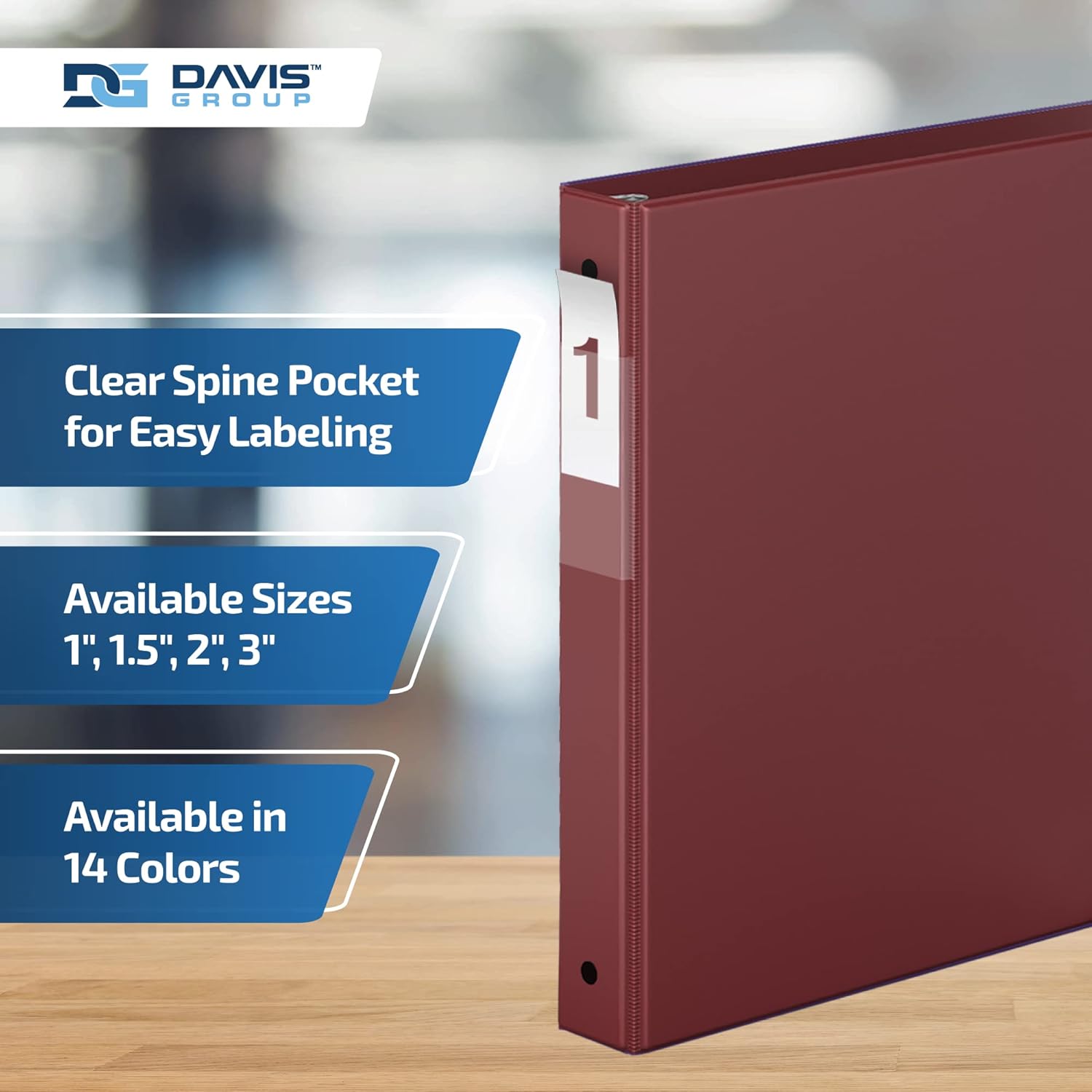 Premium Economy 6-Pack 3-Ring Binders for School or Office, Round-Ring Binders, 1 Inch, Burgundy