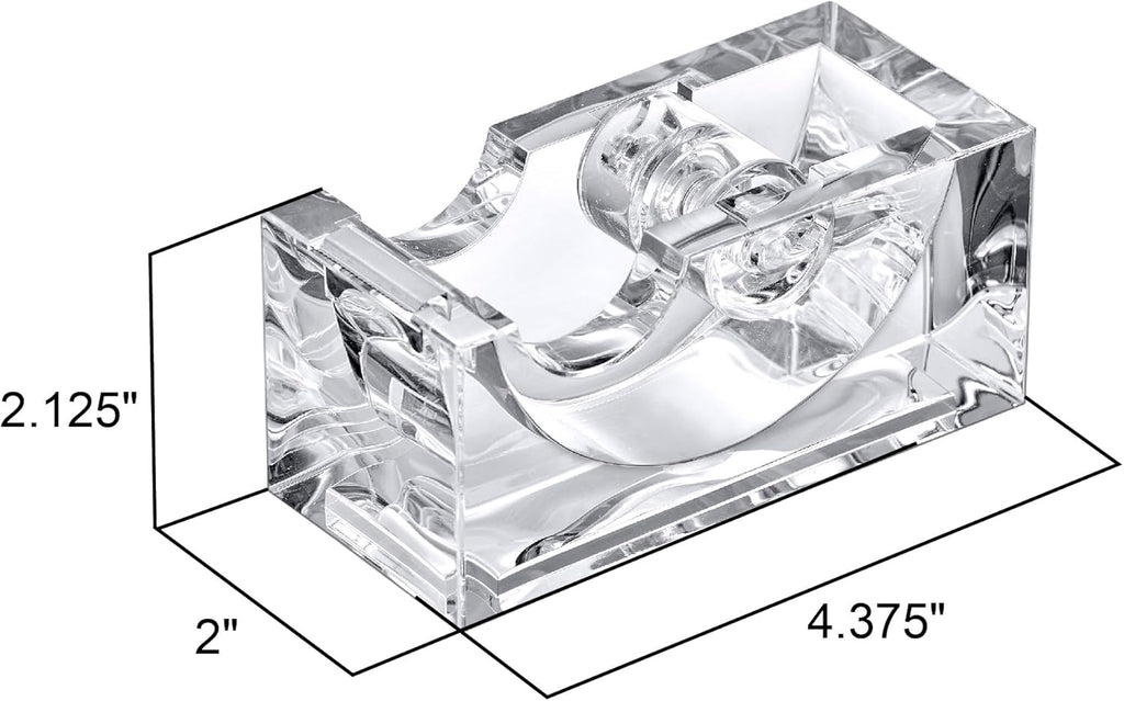 Amazing Abby - Tanya - Acrylic Tape Dispenser (1-Pack), Plastic Label Roll Holder, Clear Sticker Organizer, Perfect Office Desktop Storage Solution for Tapes, Labels, Stickers, and More