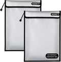 Fireproof Document Bag – Waterproof Fireproof Money Bag for Cash with Zipper, Fireproof Pouch for Important Document Storage | Fireproof Bags for Documents,Money (2 pack Gray, 15“ x 11")