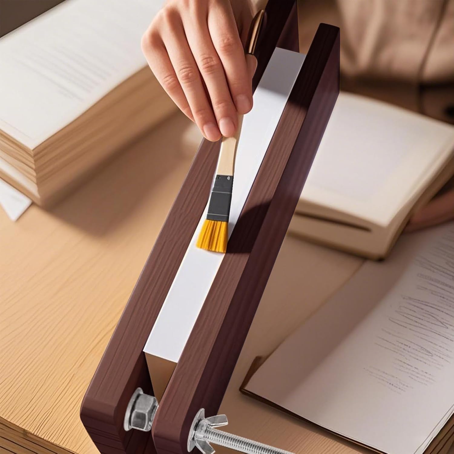 Stranthother 11.8 * 7.6 inch Small Wooden Book Press Book Binding Press Kits Books Lovers Gifts Flower Paper Press Kits