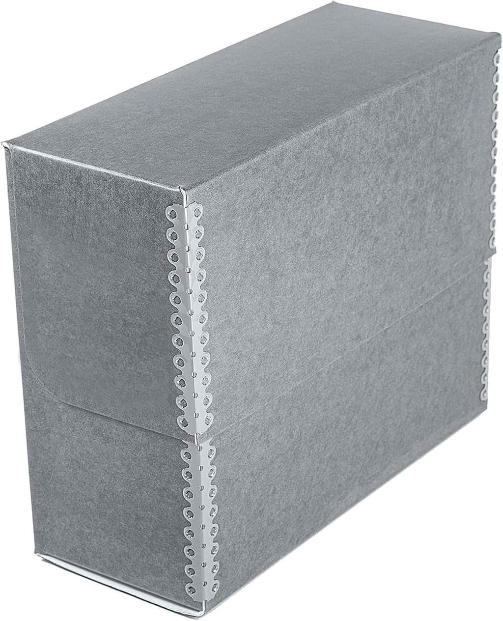 Lineco Archival Document Storage Box with Metal Edge, Acid-Free Gray Boxboard, Organize and Store Files, Prints, Photos, Jumbo-Sized Case 15.5" x 12.5" x 5" Wide