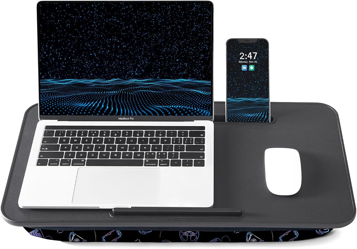Lap Desk - Portable Laptop Stand & Stand, Fits Up to 17.3 in, Washable Cushion, Built-in Phone Holder & Mouse Pad - Gaming, Eating, Writing, Working on Bed, Couch,Floor - L.DOCTOR(Large, Gaming Accs)