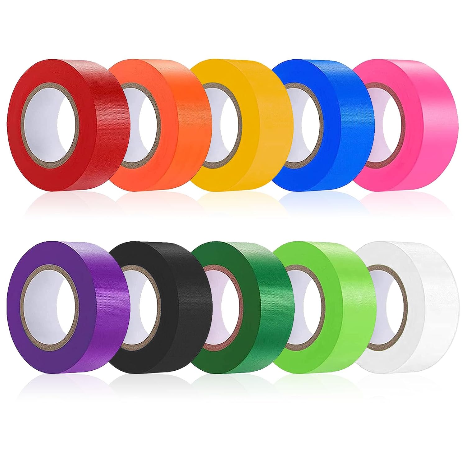 10 Pack Flagging Tape Assorted Colors, Non-Adhesive Plastic Ribbon Neon Marking, Marking Tape for Tree Marking, Hunting, Boundaries and Hazardous Areas,Trail Marking