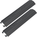Double 40" inch Rubber Drop Over Cable Cover, 2 Pack Prevent Tripping Floor Cord Protector, Interlocking Cable Cover, Drop Track Cable Ramp, for Home, Office, Store, Warehouse (Wide - 2Pack)