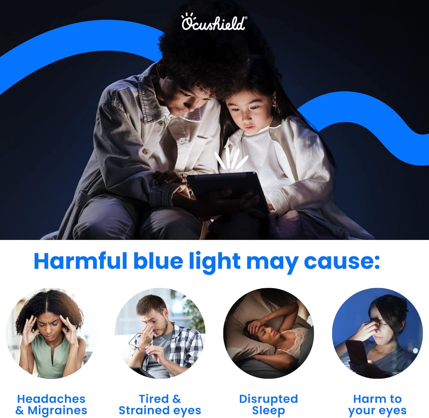 Ocushield 12.1” (16:10) Premium Anti Blue Light Screen Protector with Privacy Filter for Laptop - Blue Light Blocking for Eyes - Anti-Glare Film (261 x 164 mm)