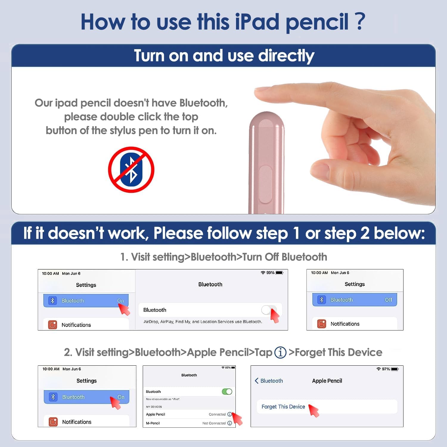 Stylus Pen for iPad 2018-2025, 2X Fast Charge iPad Pencil 2nd Generation Compatible with Apple iPad Pro M4/ 12.9"(6/5/4/3)/ 11"(4/3/2/1), Mini 6/5, Air (M2/5/4/3), (10/9/8/7/6)