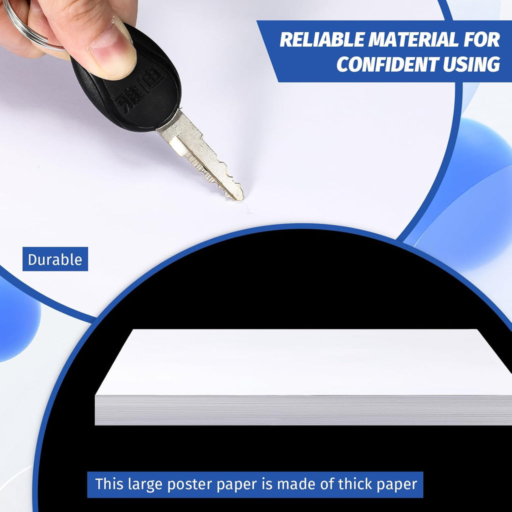 100 Pcs Printer Paper 11 x 17 Inch Copy Paper 52 lb Glossy Paper Heavy Weight Cardstock Tabloid Paper Heavy Card Stock for Presentation Laser Back to School Office Supplies(White)