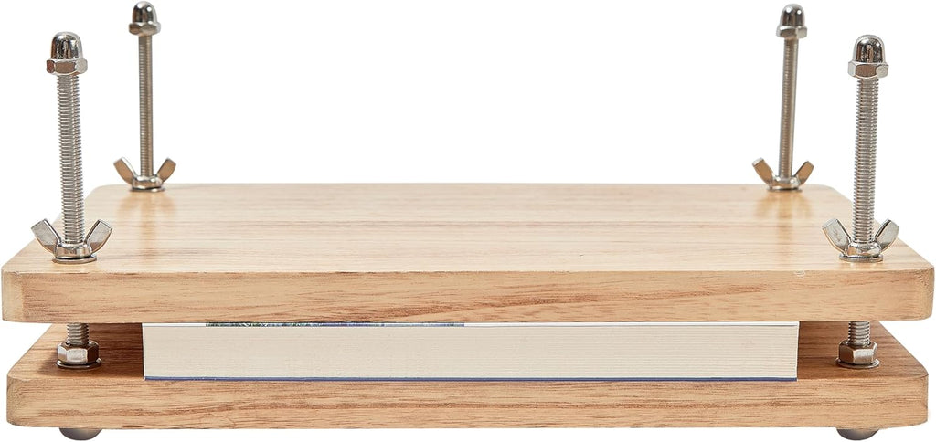 Wooden Book Press - 13''x7.9'' Book Press with Non-Slip Round Foot Pads, Ideal for Bookbinding Press, Paper Press, Bookbinding Machine and DIY Projects